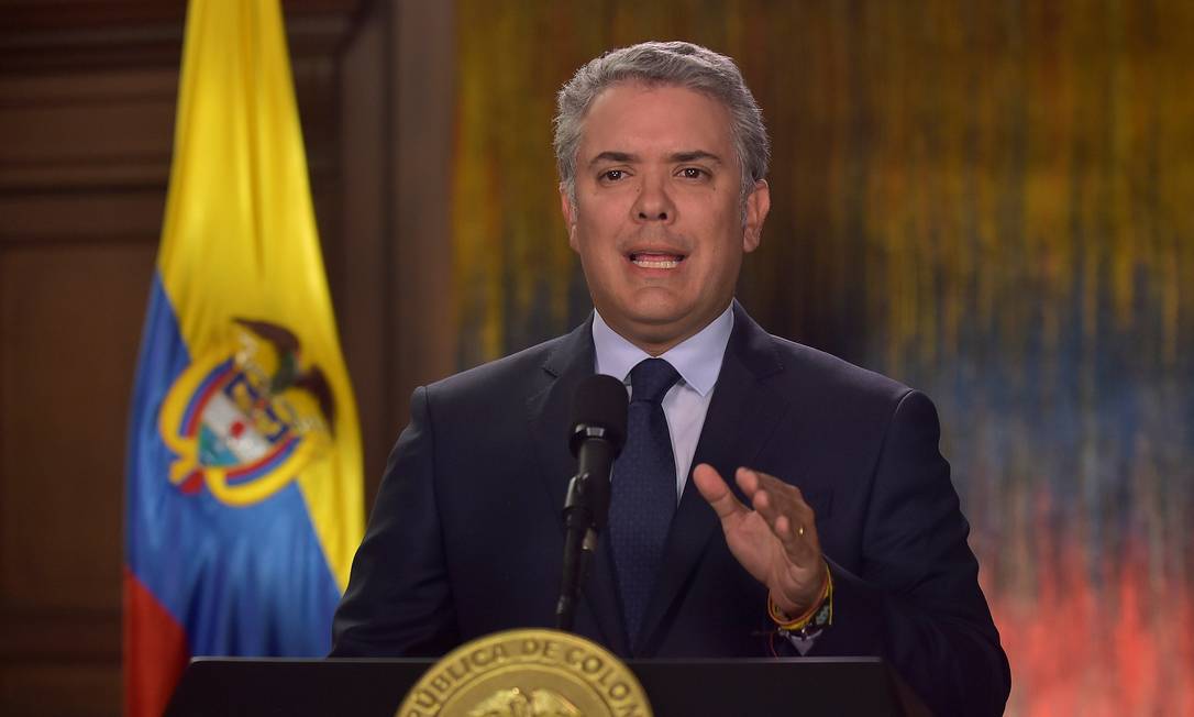 Colombian President Ivan Duque Marquez talks about the cancellation of dialogues with the ELN guerrilla, after the car bomb attack in Bogota, Colombia, January 18, 2019. Courtesy of Colombian Presidency/Handout via REUTERS ATTENTION EDITORS - THIS IMAGE WAS PROVIDED BY A THIRD PARTY Foto: HANDOUT / REUTERS