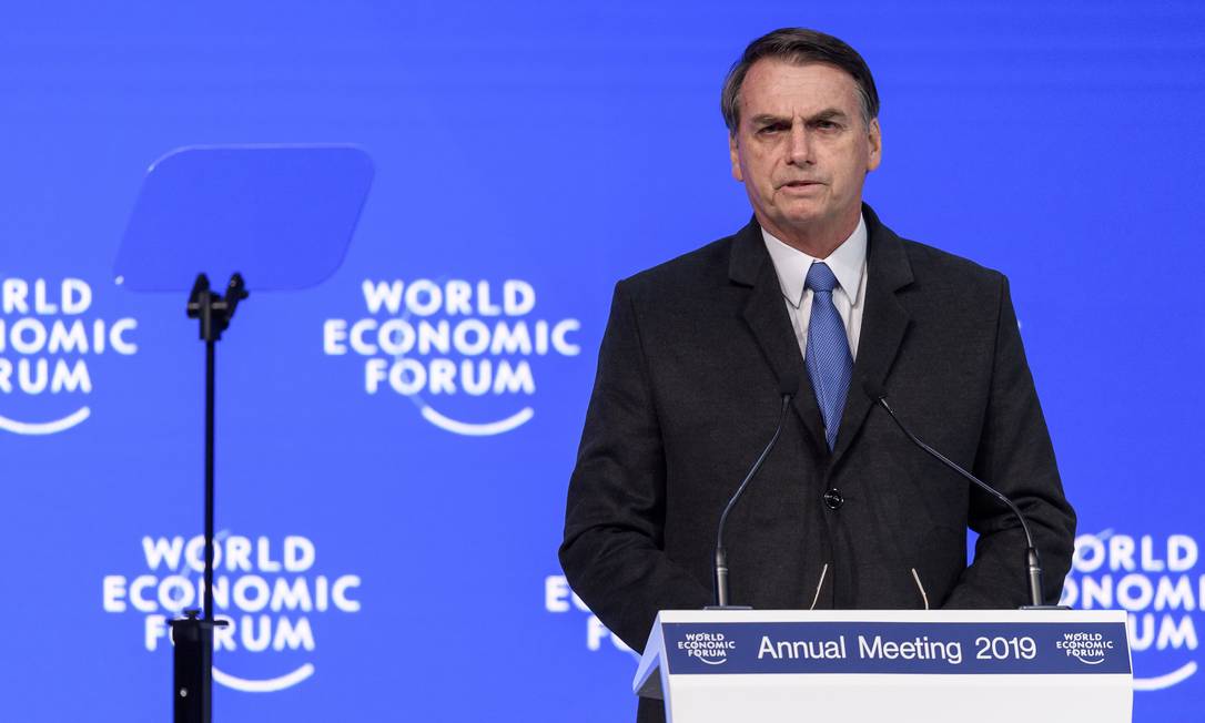 Brazilian President Jair Bolsonaro delivers a speech during the World Economic Forum (WEF) annual meeting, on January 22, 2019 in Davos, eastern Switzerland. (Photo by Fabrice COFFRINI / AFP) Foto: FABRICE COFFRINI / AFP