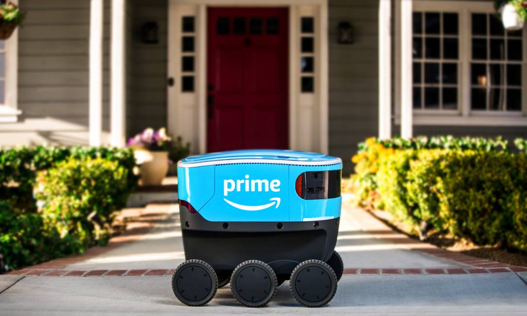 O Amazon Scout é um pequeno robô autônomo para entregas de produtos Foto: Amazon
