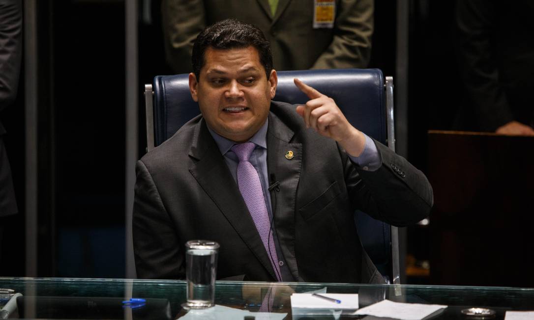 O presidente do Senado, Davi Alcolumbre 01/02/2019 Foto: Daniel Marenco / Agência O Globo