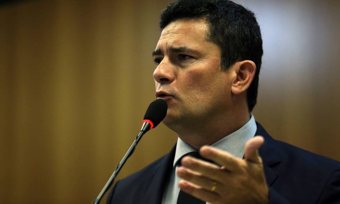 Sergio Moro fez o primeiro grande anúncio de agenda legislativa do governo Bolsonaro: um pacote de possíveis mudanças para combater o crime organizado e a corrupção Foto: Jorge William / Agência O Globo