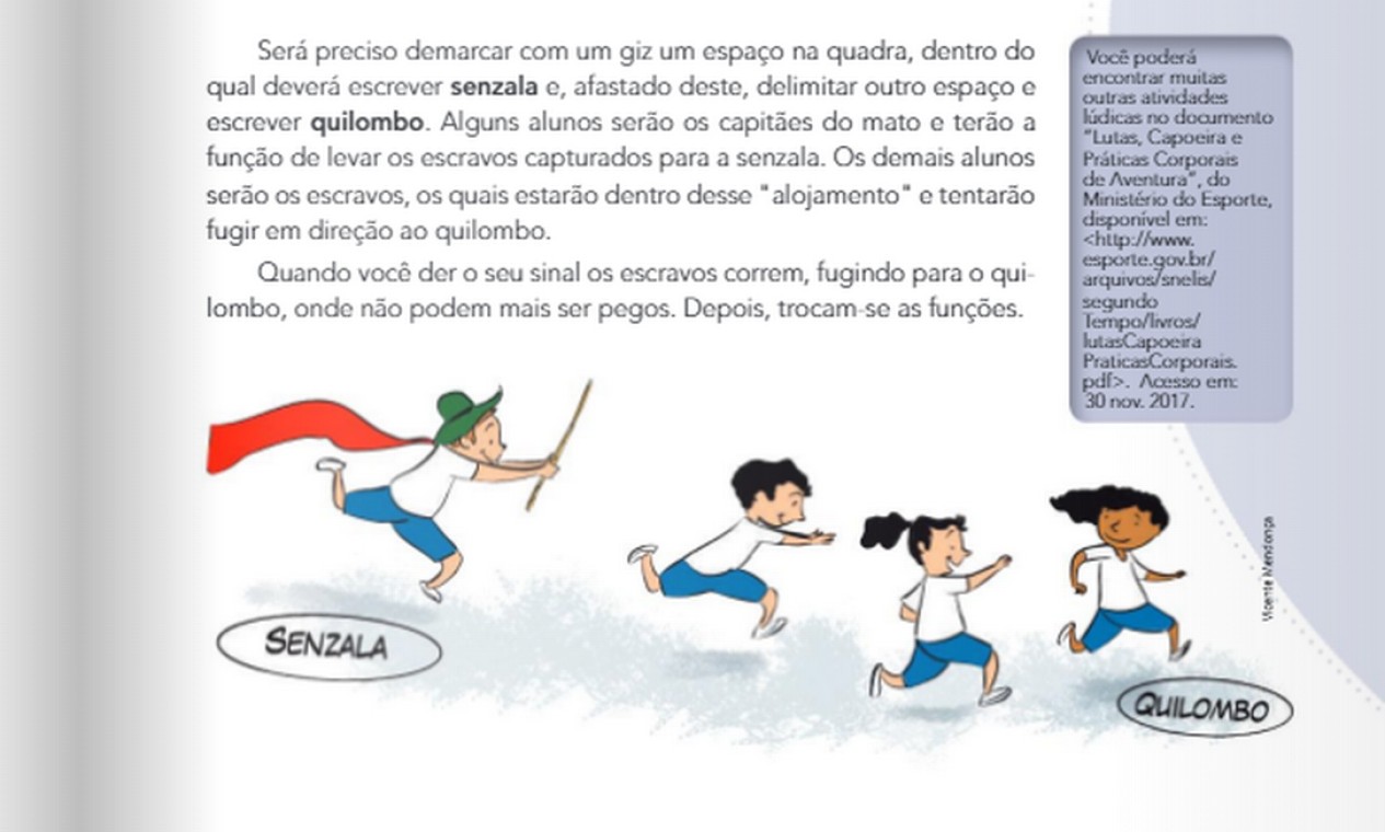 Aprovado pelo MEC, manual infantil propõe brincadeira que encena escravidão e causa revolta
