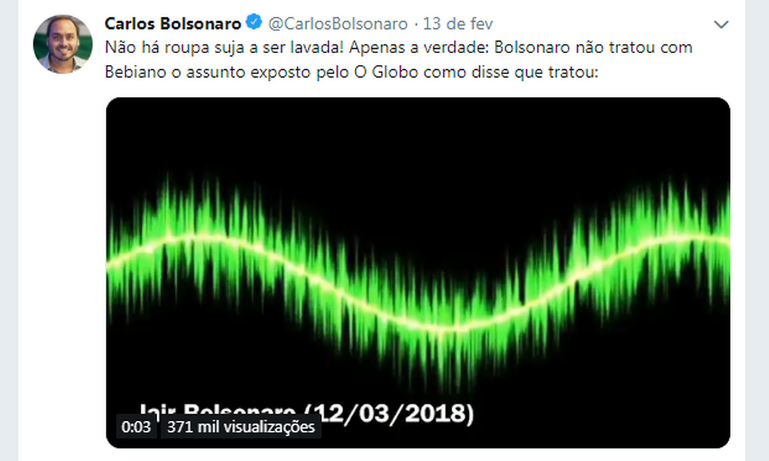 Veja quem são os alvos do inquérito sobre contratação de funcionários 'fantasmas' por carlos bolsonaro | notícias do rio grande do norte O vereador Carlos Bolsonaro (PSC-RJ) desmentiu nas redes sociais o ministro Gustavo Bebianno, da Secretaria-Geral da Presidência. Bebianno havia negado que era o centro de uma crise no Executivo e afirmou ter conversado, por mensagens, três vezes com o presidente. Carlos disse que o ministro mentia e divulgou uma gravação do presidente em que Bolsonaro afirma que não iria falar sobre o caso com Bebianno. Foto: Reprodução