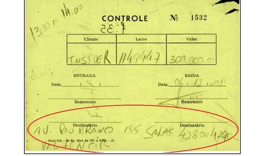 Outro documento encontrado no depÃ³sito que integra a peÃ§a em que o MPF pediu a prisÃ£o de Regis Fichtner Foto: ReproduÃ§Ã£o