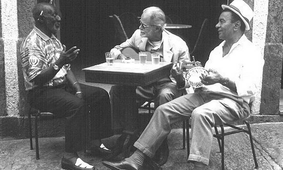 Trio de bambas: Nelson Sargento, Guilherme de Brito e Monarco em 2000 Foto: Divulgação