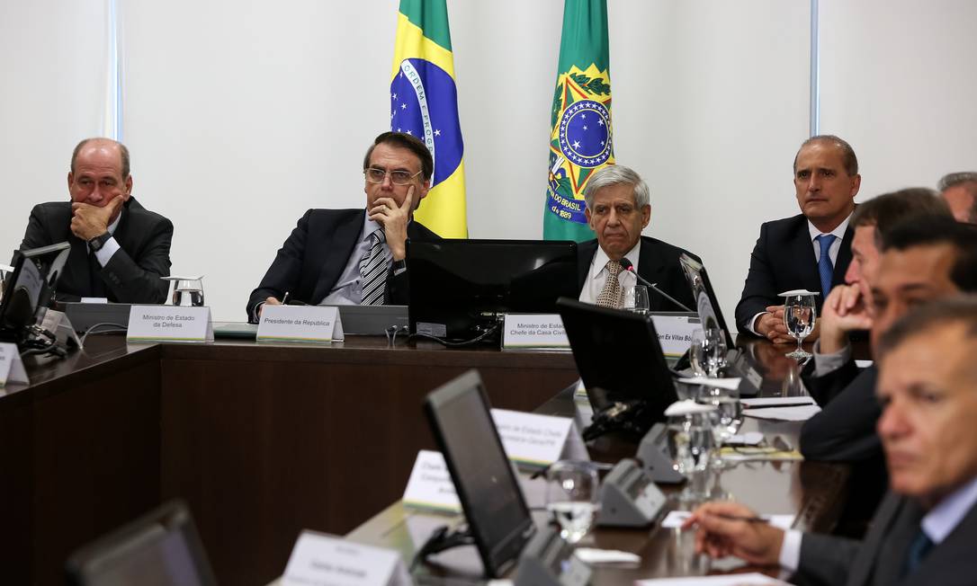 O presidente Jair Bolsonaro participa de reunião para discutir sitruação da Venezuela Foto: Marcos Corrêa/Presidência 