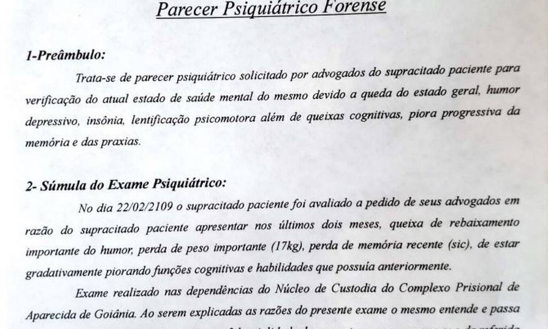 Laudo psiquiÃ¡trico encomendado pela defesa do mÃ©dium JoÃ£o de Deus atesta que ele tem graves problemas de saÃºde Foto: ReproduÃ§Ã£o