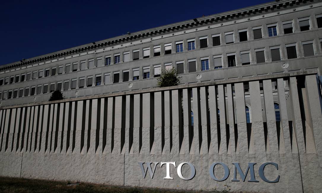 
Sede da OMC em Genebra, onde sessão regular de seu Órgão de Solução de Controvérsias foi suspensa indefinidamente por disputa em torno da legitimidade de representantes venezuelanos e suas reclamações contra sanções americanas
Foto:
Denis Balibouse/REUTERS
