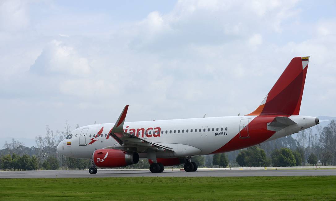 Aeronave da Avianca: Latam demonstra interesse na empresa. Foto: Alejandra Parra / Bloomberg