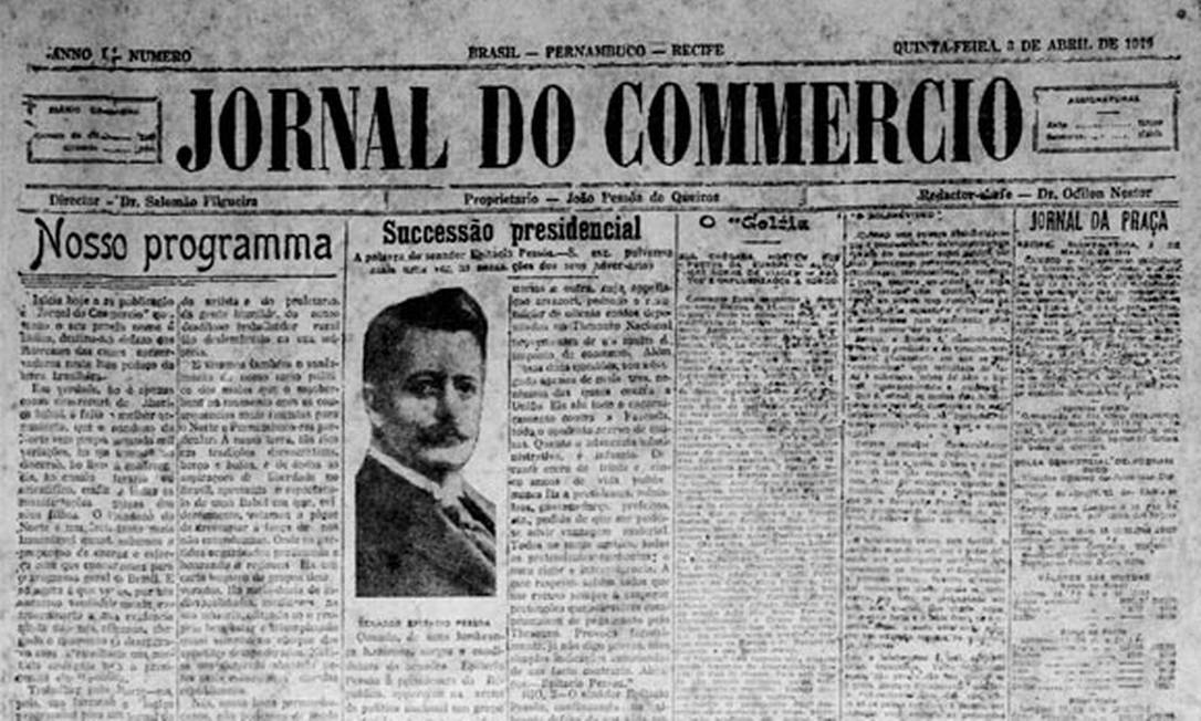Jornal do Commercio completa 100 anos de circulação Foto: Reprodução