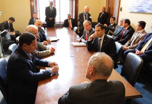 Vice-presidente brasileiro, Hamilton Mourão se reúne com senadores americanos em Washington Foto: 09-04 / Reprodução/Twitter