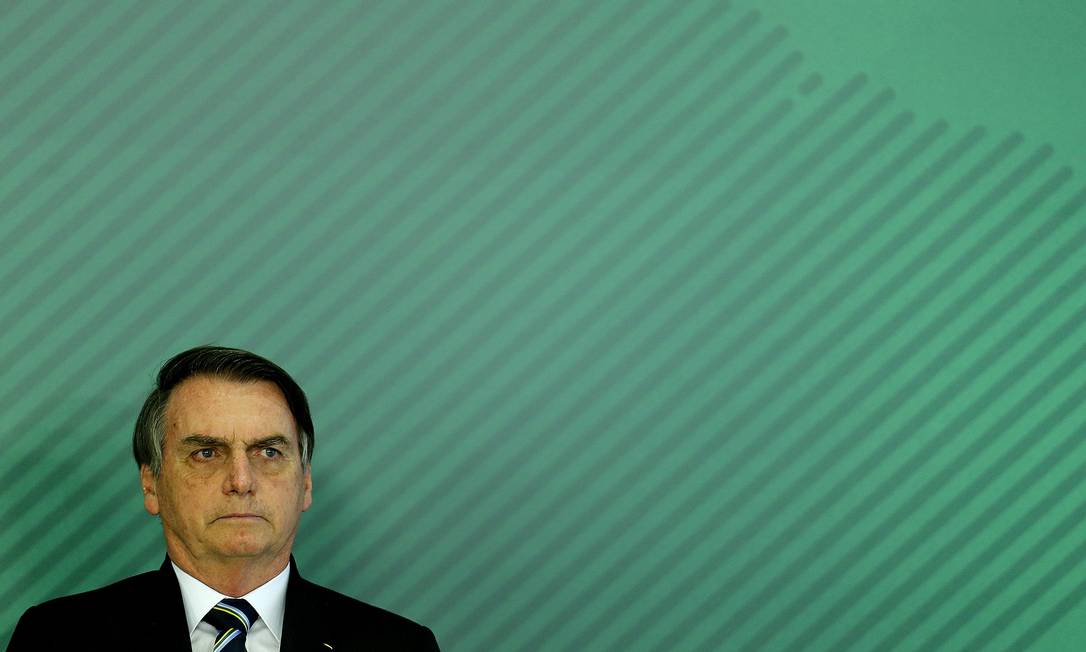 Presidente Jair Bolsonaro ontem em Brasília Foto: Jorge William / Agência O Globo