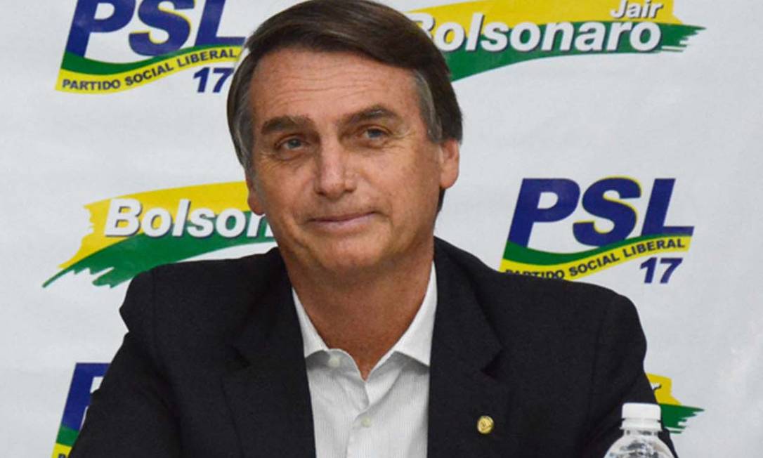 Bolsonaro em evento do PSL, partido ao qual se filiou em janeiro de 2018 após passagens por outras oito legendas Foto: Divulgação / PSL
