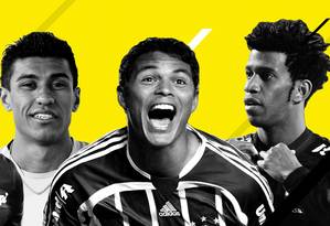 Ganso, Paulinho, Thiago Silva e Gil estão entre os maiores jogadores do Brasileirão de pontos corridos Foto: Editoria de Arte