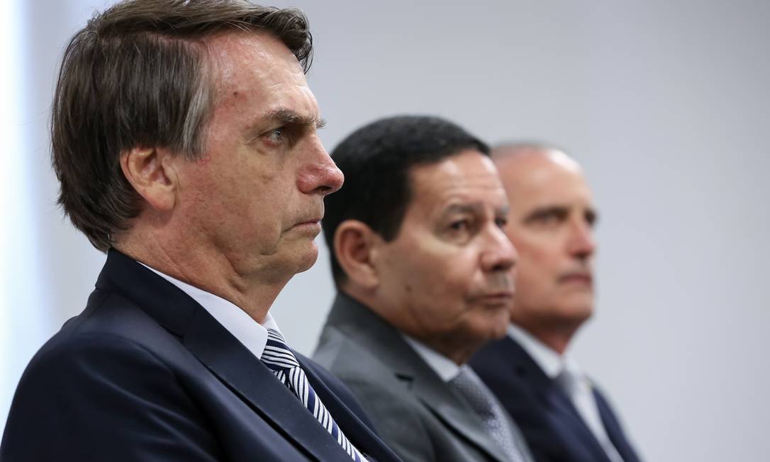 O presidente Jair Bolsonaro e o vice Hamilton Mourão Foto: Marcos Correa / Agência O Globo