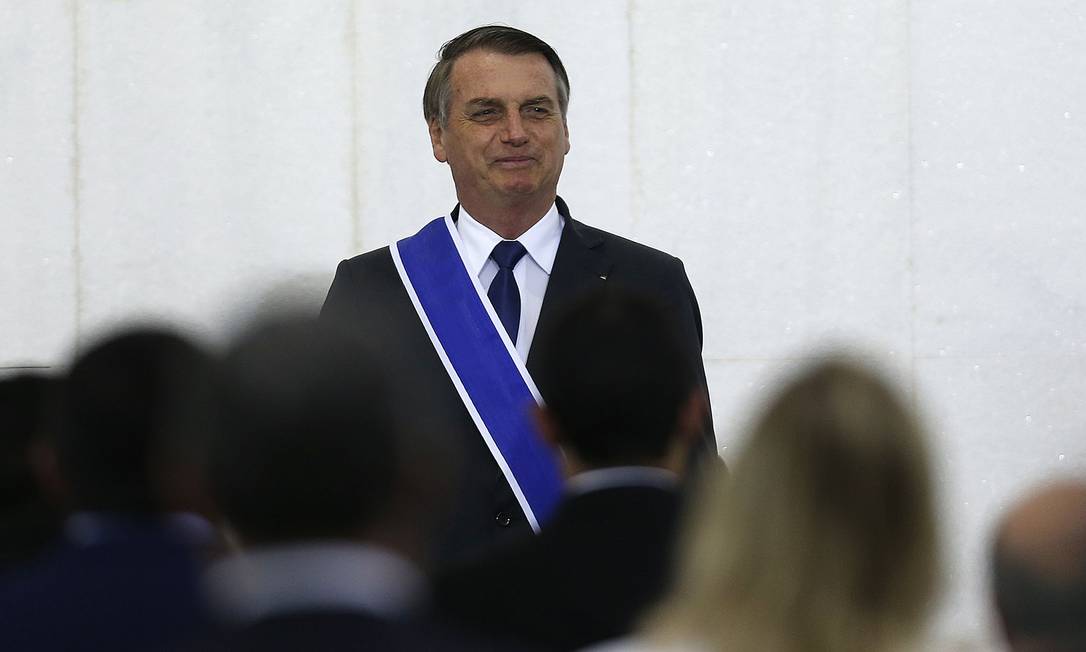 O presidente Jair Bolsonaro em cerimônia no Instituto Rio Branco
Foto: Jorge William / Agência O Globo