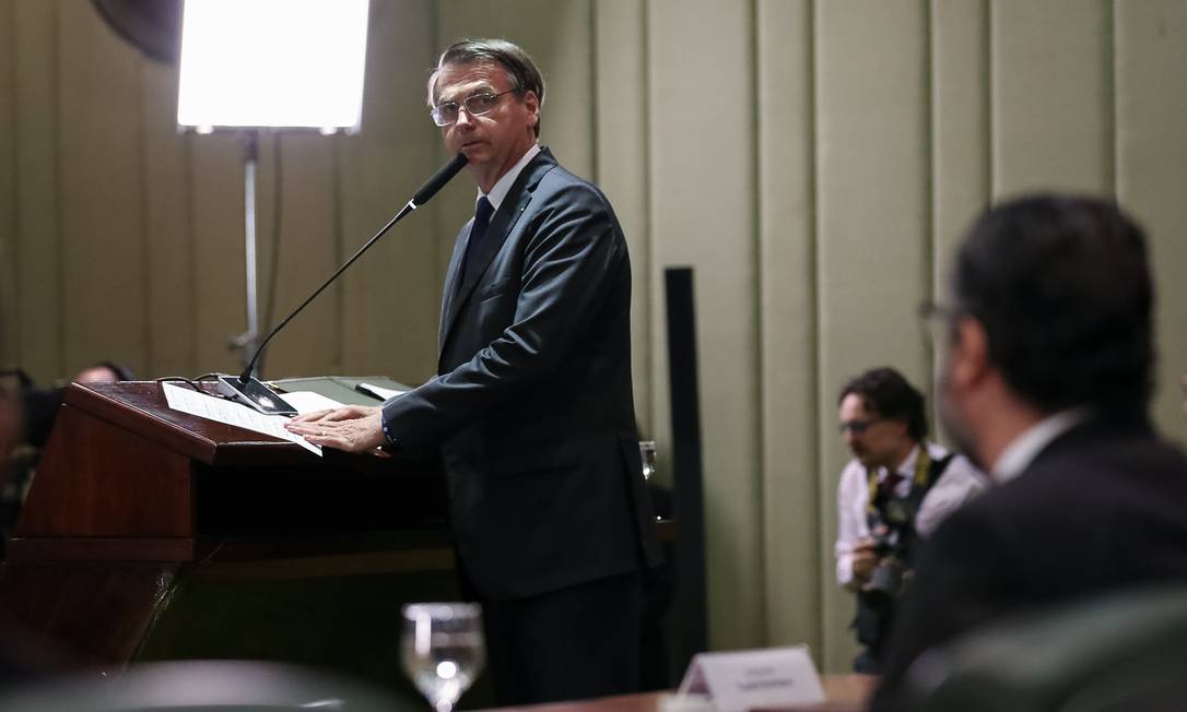 (Brasília - DF, 03/05/2019) Palavras do Presidente da República, Jair Bolsonaro.
Foto: Marcos Corrêa/PR Foto: PR