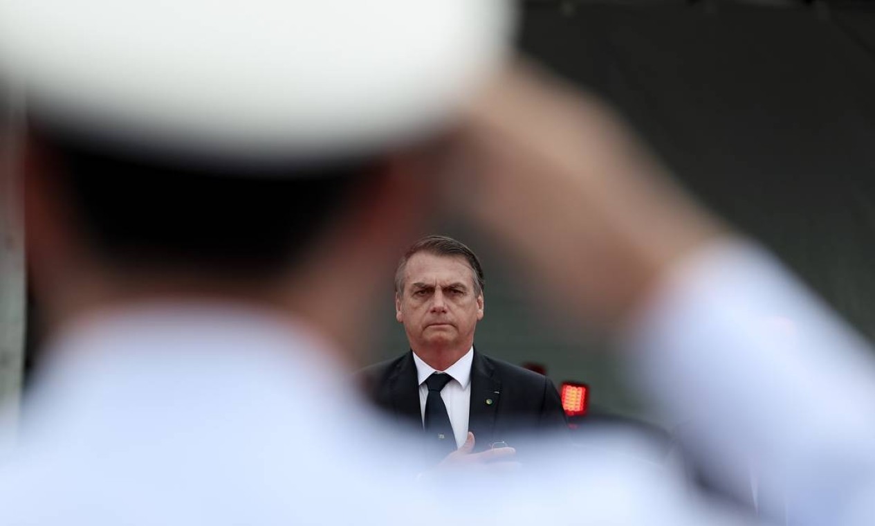 O presidente Jair Bolsonaro participou de cerimônia de homenagem ao Dia da Vitória e aos pracinhas brasileiros na Segunda Guerra Mundial Foto: Marcos Corrêa / Divulgação