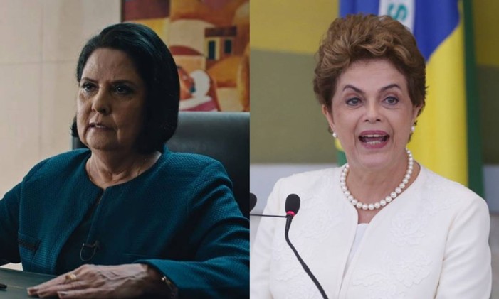 Janete Ruscov (Sura Berditchevsky) e a ex-presidente Dilma Rousseff Foto: Arte O Globo