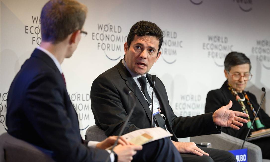 I live in one of the first commitments as Minister of Justice: participation in the Davos Forum, where he denied that the Bolsonaro government made populism about corruption and defended a trade pact in Brazil against bribery Photo: FABRICE COFFRINI / AFP - 22 / 01/2019 