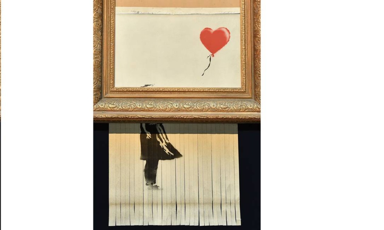 Quadro de Banksy triturado é vendido por US$ 25 milhões em leilão