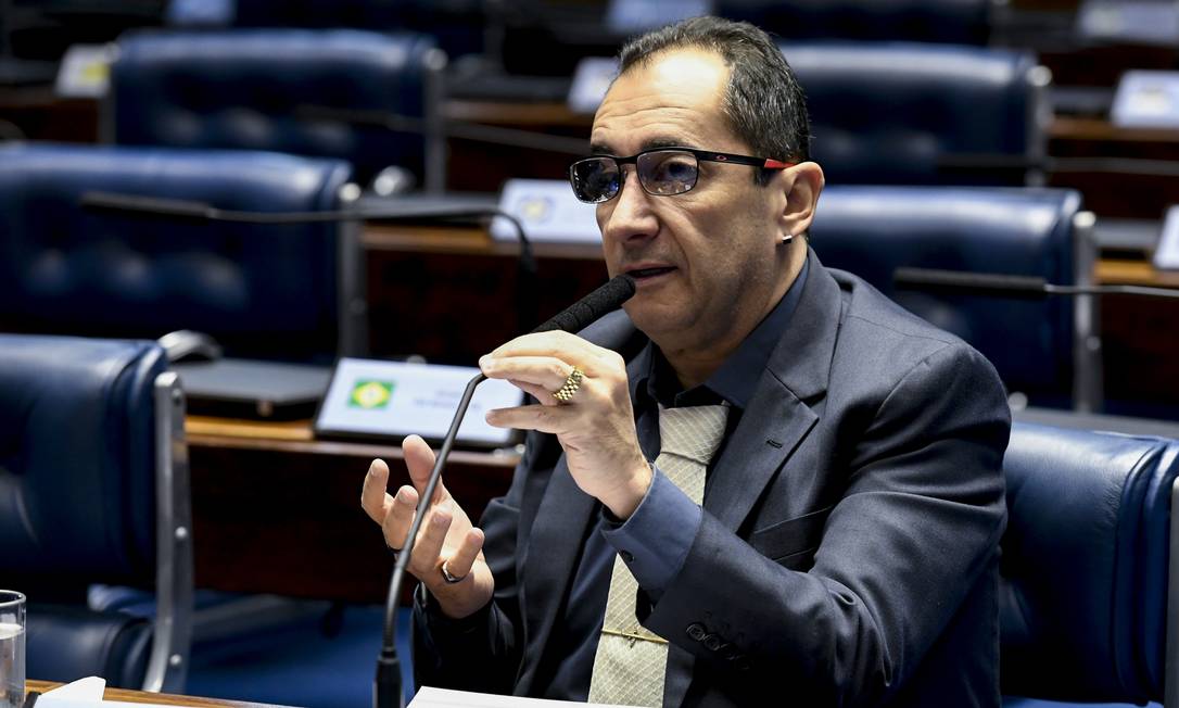 O senador Jorge Kajuru, no plenário do Senado Foto: Jefferson Rudy/Agência Senado/28-05-2019