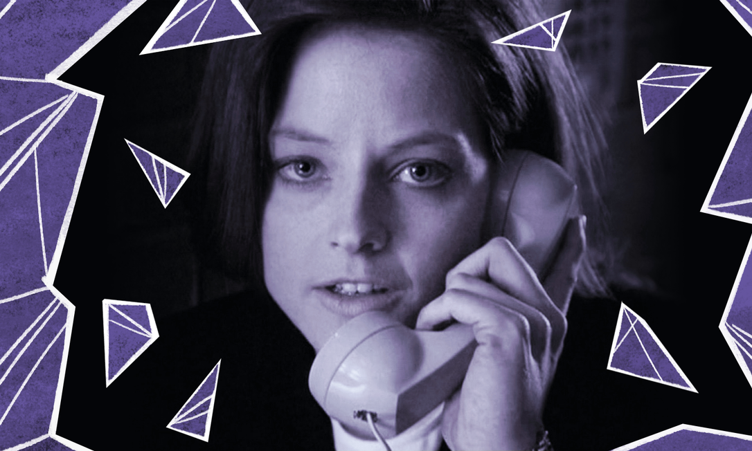 Jodie Foster em 'O silêncio dos inocentes', pelo qual levou Oscar de melhor atriz interpretando uma agente do FBI Foto: Arte de Ninna Millen sobre foto de divulgação