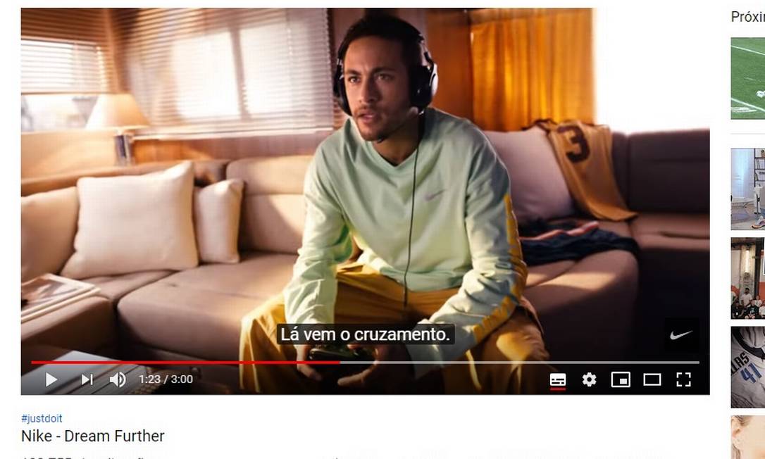 Neymar participa de comercial da Nike Foto: Reprodução