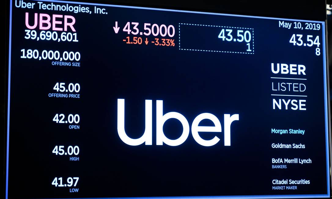 Uber: impostos sob escrutínio nos EUA e outros países. Foto: JOHANNES EISELE / AFP
