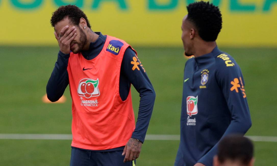 Neymar treina com a Seleção Brasileira na Granja Comary Foto: RICARDO MORAES / REUTERS