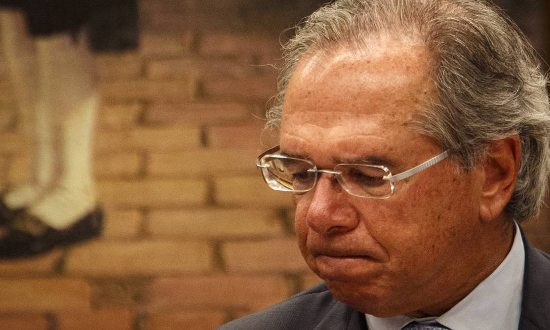 O ministro da economia, Paulo Guedes, em Brasília Foto: Daniel Marenco / Agência O Globo