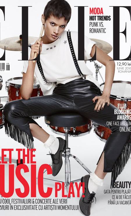 Eloisa Fontes na capa da revista "Elle" romênia, em 2016 Foto: Reprodução