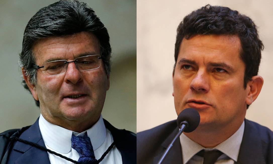 O ministro Luiz Fux e o ministro da Justiça Sergio Moro Foto: Agência O Globo