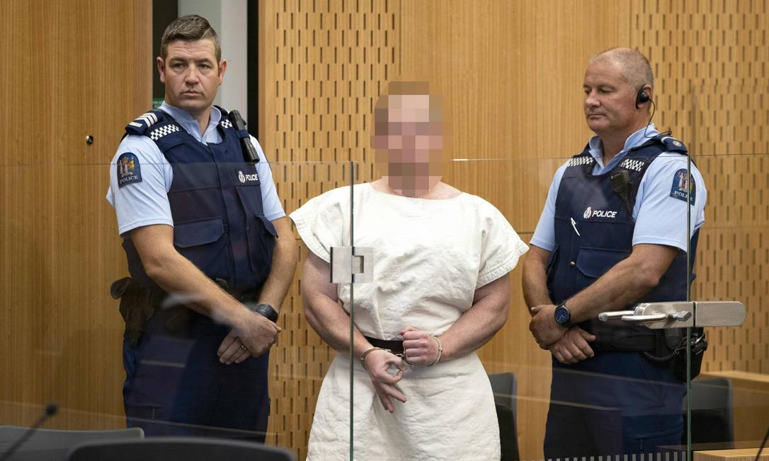 Acusado de realizar o massacre em 2 mesquitas de Wellington se declarou inocente de todas as 92 acusações feitas pela justiça. Julgamento começa em 4 de maio de 2020. Foto: MARK MITCHELL / AFP