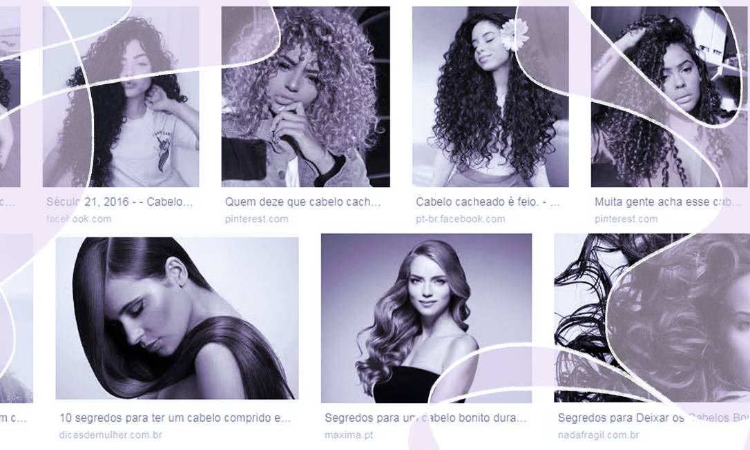 Resultados da busca de imagem do Google para cabelos Foto: Arte sobre Reprodução/Internet