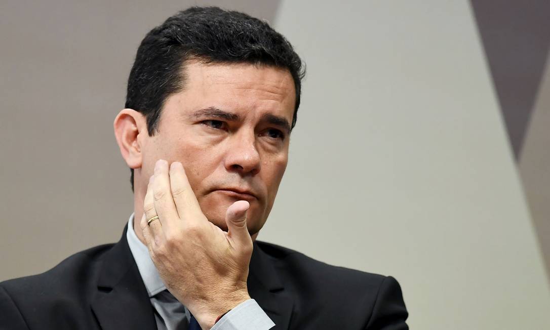 Ministro da Justiça, Sergio Moro fala à CCJ do Senado sobre conversas vazadas sobre Lava-Jato Foto: EVARISTO SA 19-06-2019 / AFP