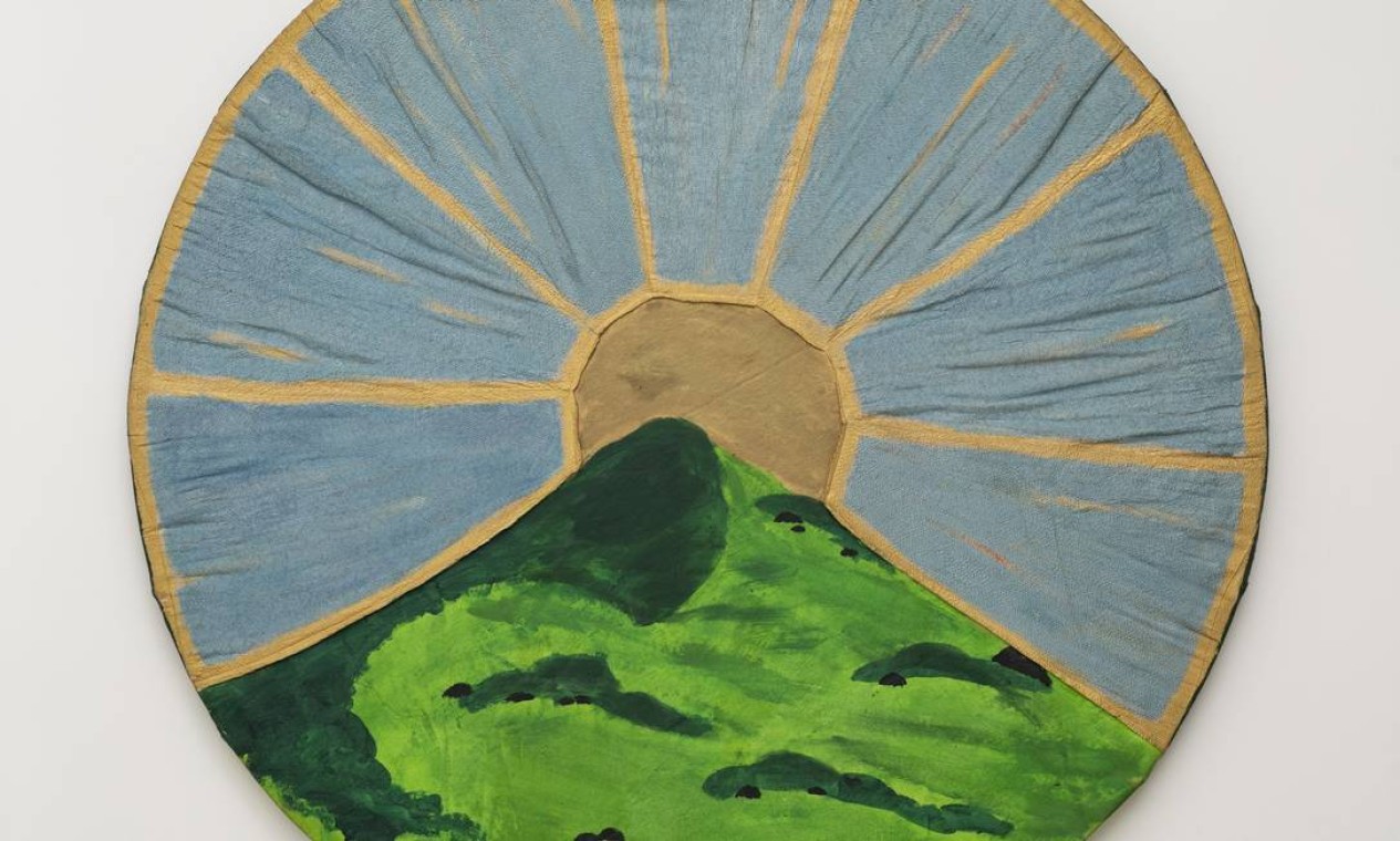 "Sol na montanha", obra de Leda Catunda, de 1987 Foto: Eduardo Ortega / Divulgação