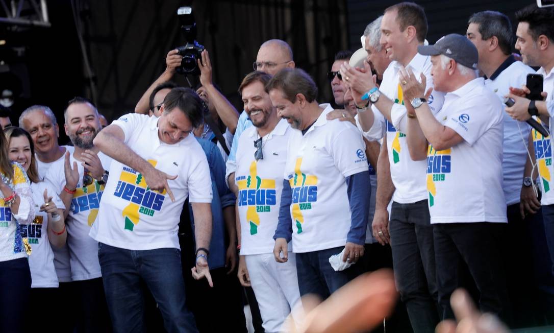 Jair Bolsonaro participated in the 27th edition of the March for Jesus this year in São Paulo. The event was organized by evangelicals Photo: Nacho Doce 06/20/2019 / Reuters