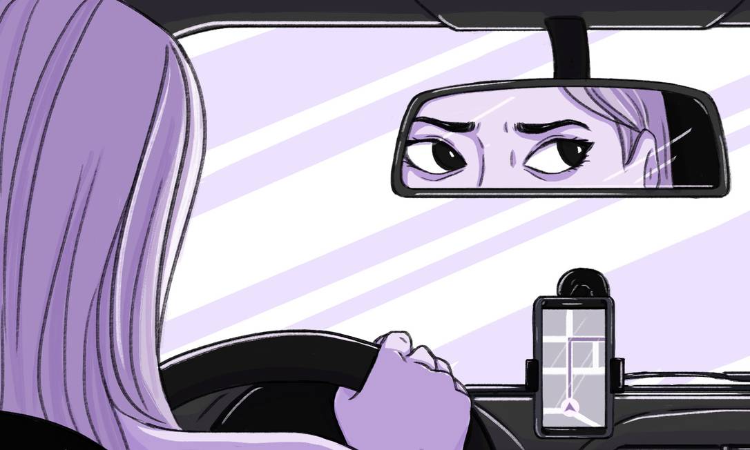 Mulheres motoristas de aplicativos precisam se proteger dos perigos da cidade, mas também dos de dentro do carro, como assédio Foto: Arte de Nina Millen