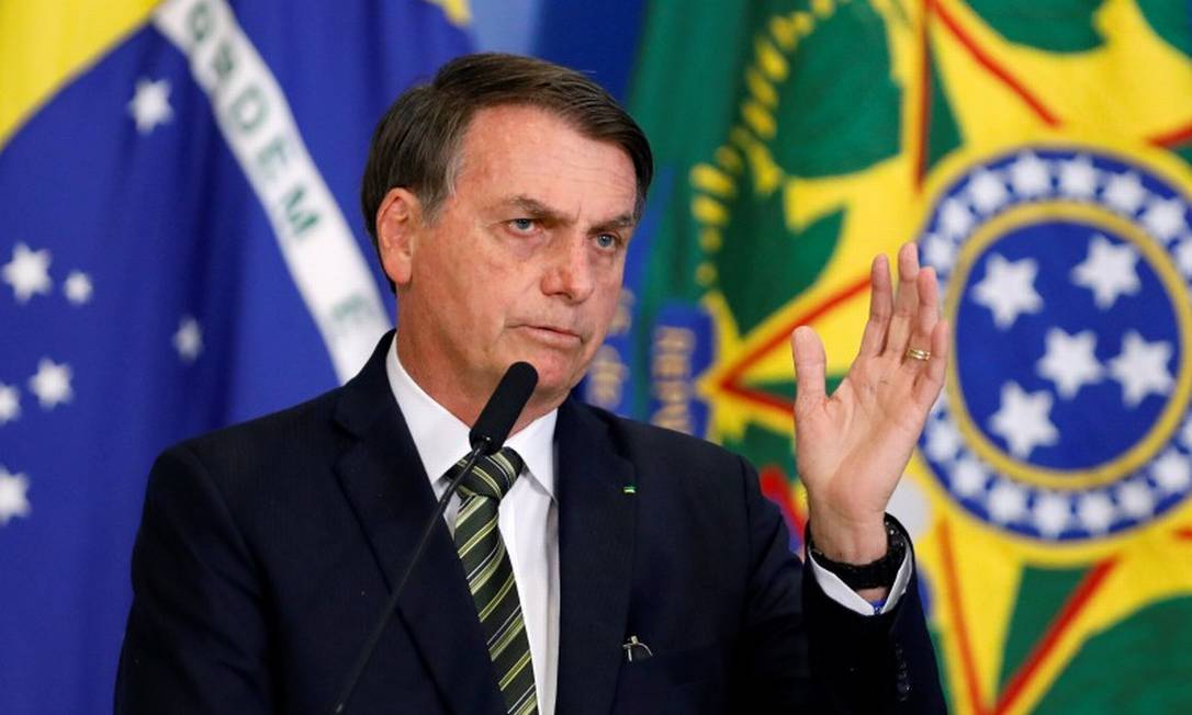 Bolsonaro faz discurso durante cerimônia oficial no Palácio do Planalto Foto: ADRIANO MACHADO / REUTERS