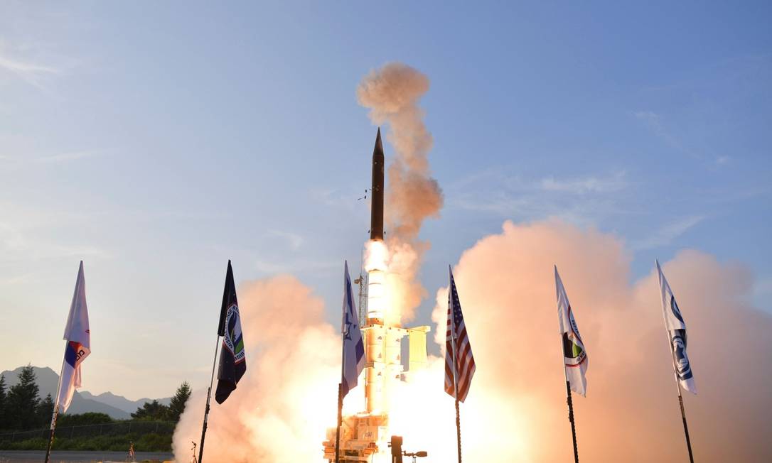 Estados Unidos e Israel realizaram um lançamento de míssil em conjunto no final de julho Foto: Handout / AFP/28-07-2019