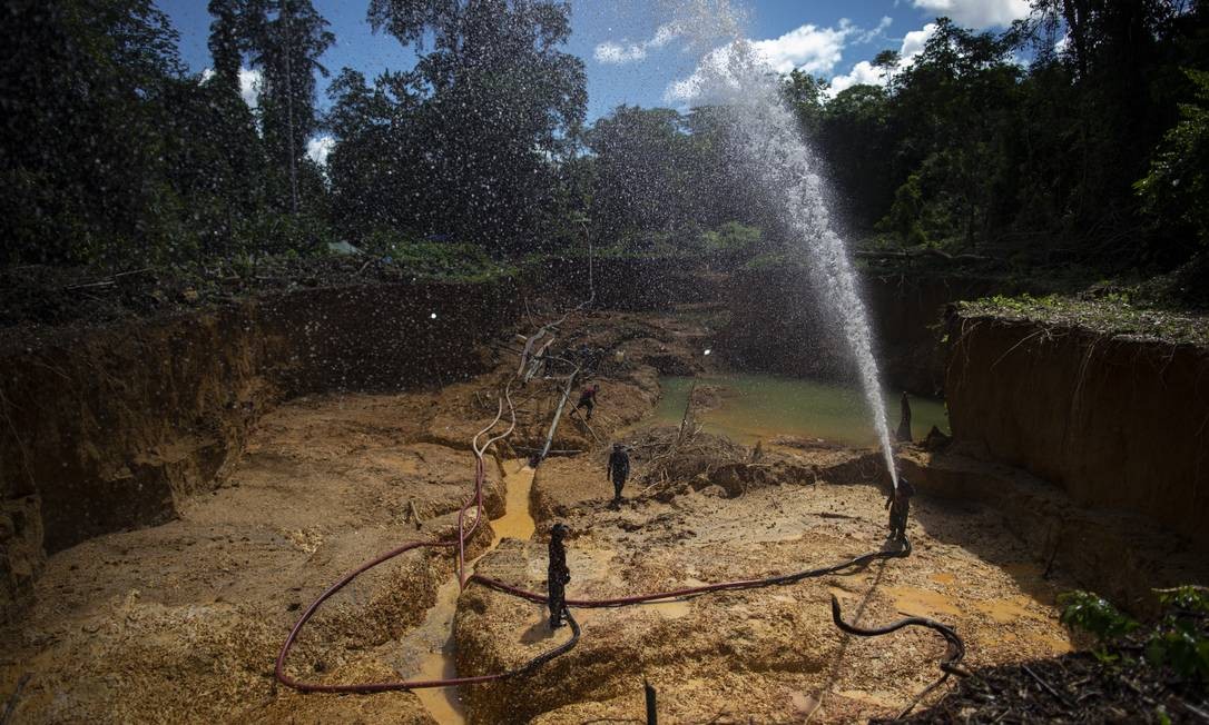 Atividade ilegal envolve entre 10 mil e 15 mil garimpeiros entocados na Floresta Amazônica, numa fuga constante de fiscalizações. Foto: Daniel Marenco / Agência O Globo