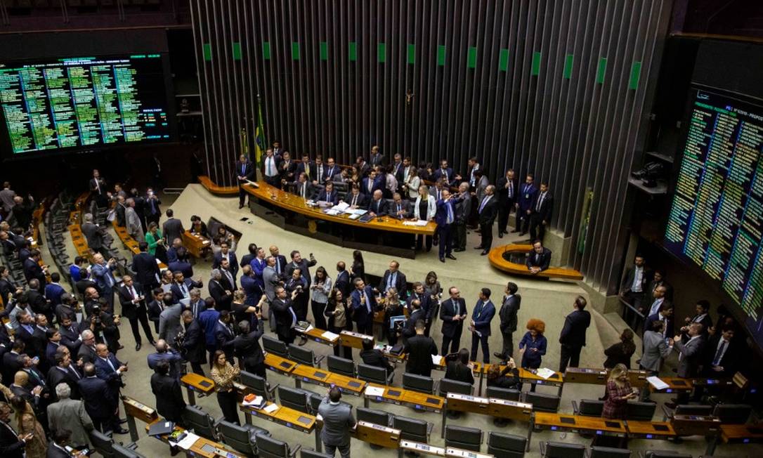 A Câmara dos Deputados vota, nesta 4ª, destaques do texto-base da reforma da Previdência Foto: Daniel Marenco / Agência O Globo