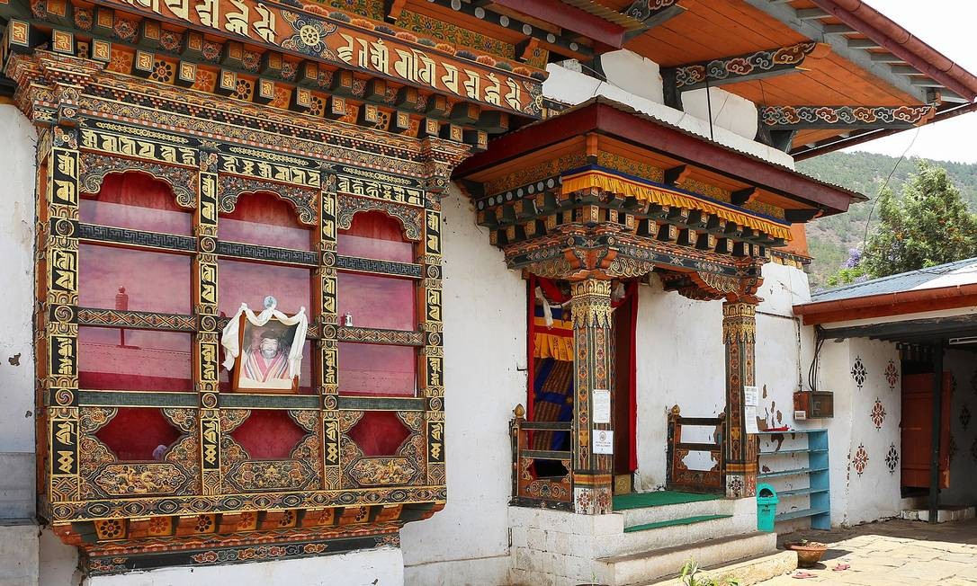 O templo Chimi Lhakhang fica em Punakha, no Butão Foto: Wikimedia / Reprodução
