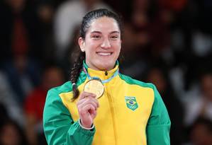 Mayra Aguiar conquistou o único ouro brasileiro deste domingo, no judô, categoria até 78 quilos Foto: SERGIO MORAES / REUTERS