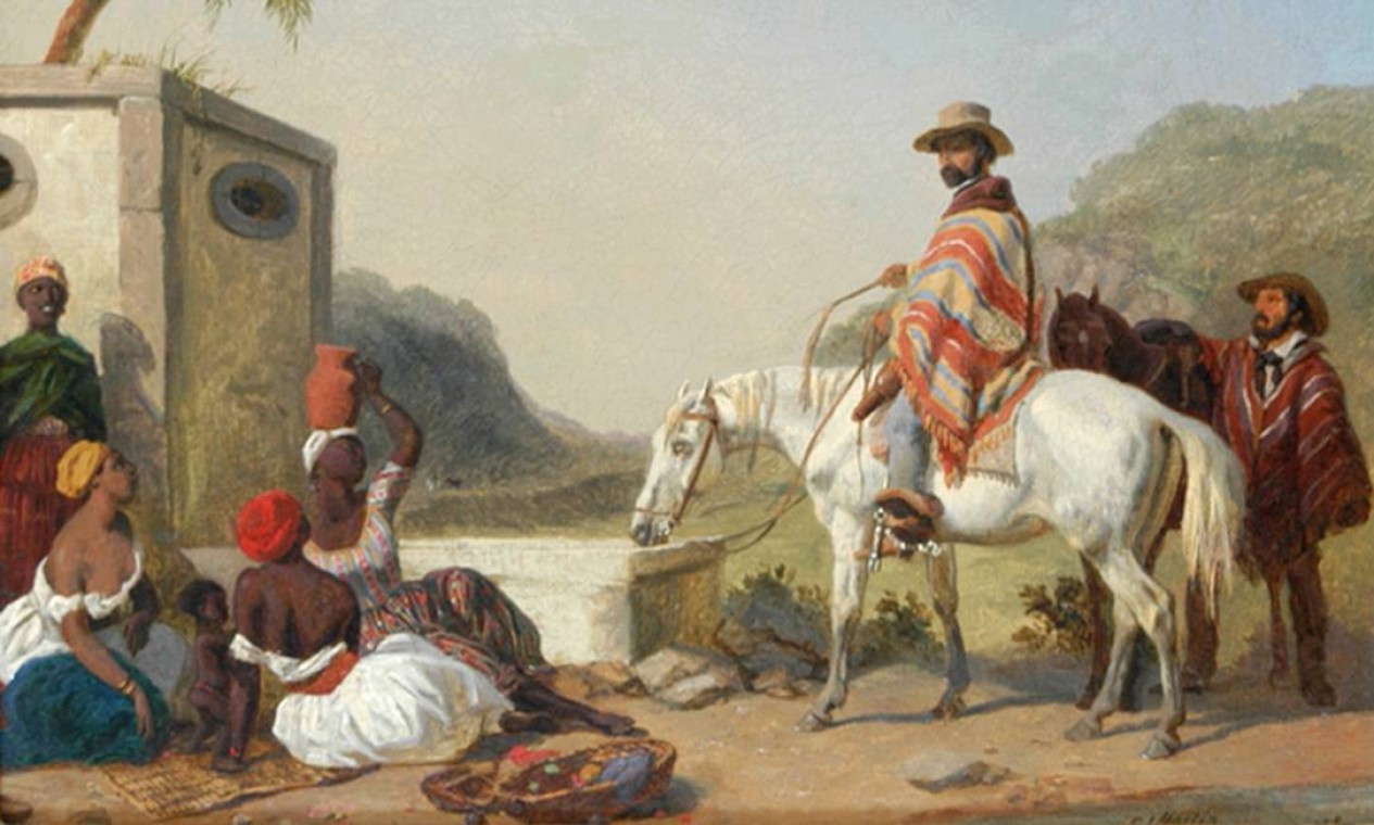 C. J. Martin: 'O chafariz do Catumbi'. Óleo sobre tela, 1848 Foto: Museu Imperial