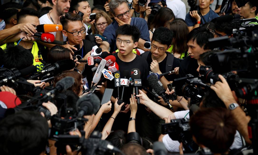 Joshua Wong: ativista pró-democracia ficou preso por 70 dias em 2019 Foto: Thomas Peter / REUTERS