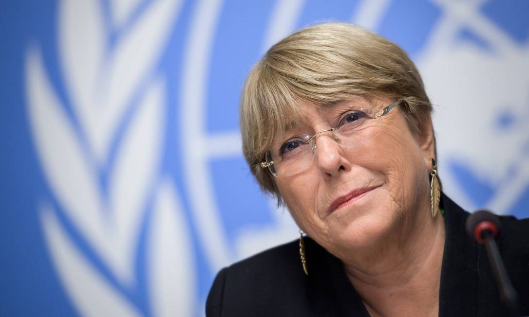 Alta comissária de Direitos Humanos da ONU, Michelle Bachelet, Foto: FABRICE COFFRINI / AFP