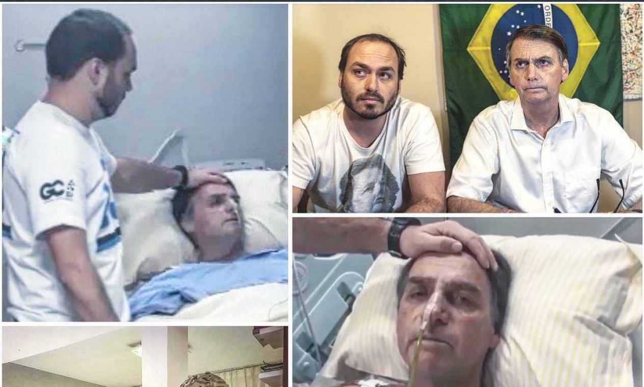 Carlos Bolsonaro com o pai em vários momentos Foto: Redes sociais/Instagram