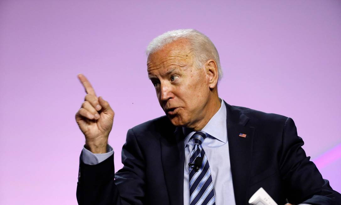 Ex-vice-presidente Joe Biden, durante evento de campanha em julho Foto: JEFF KOWALSKY / AFP / 24-07-2019